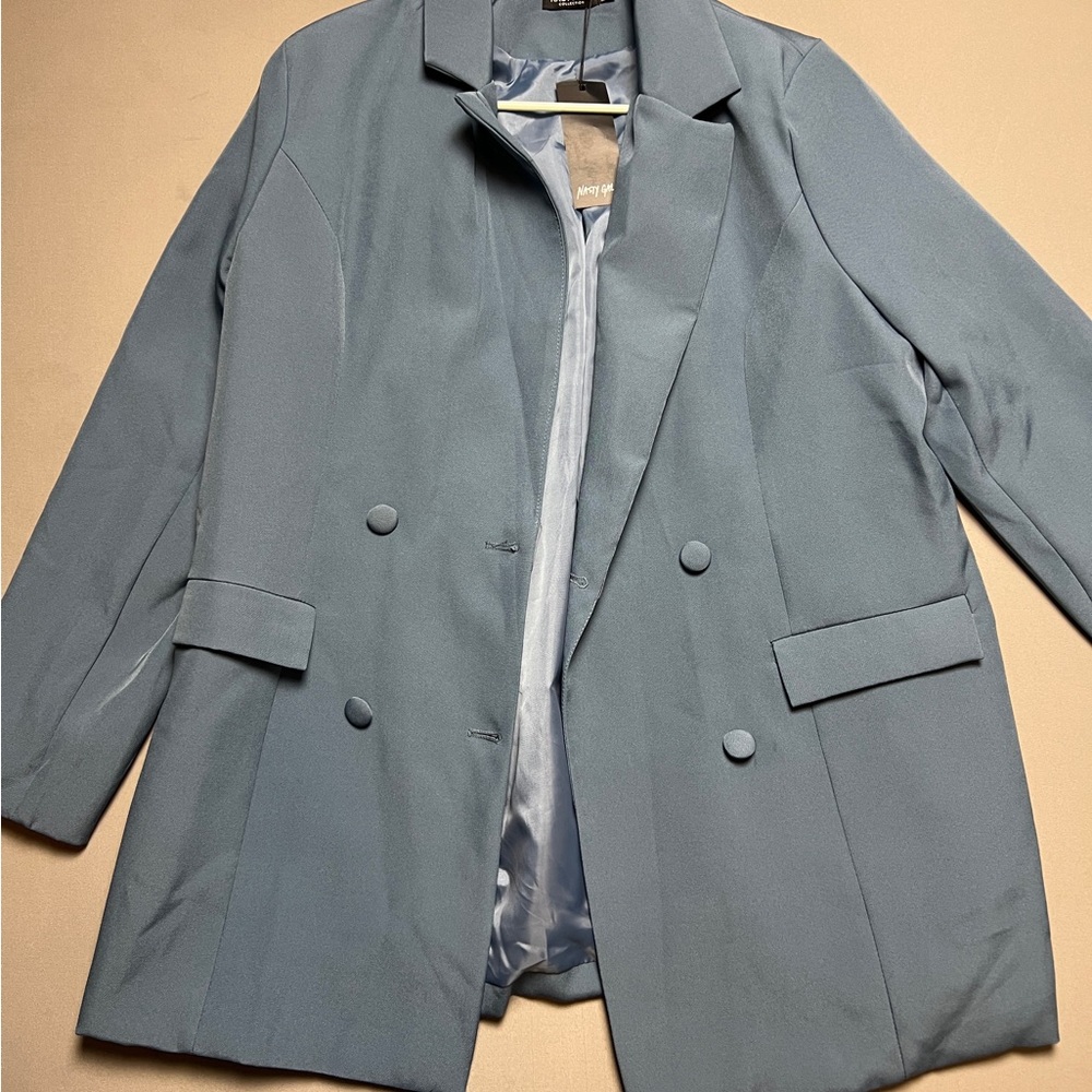 Nasty Gal Relaxed Double Breasted Blazer, Size 10